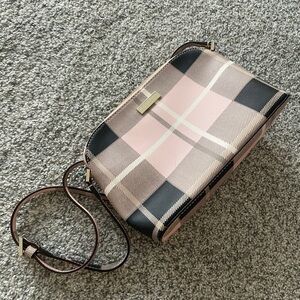 Kate Spade Pink and Black Checkered Crossbody Bag
